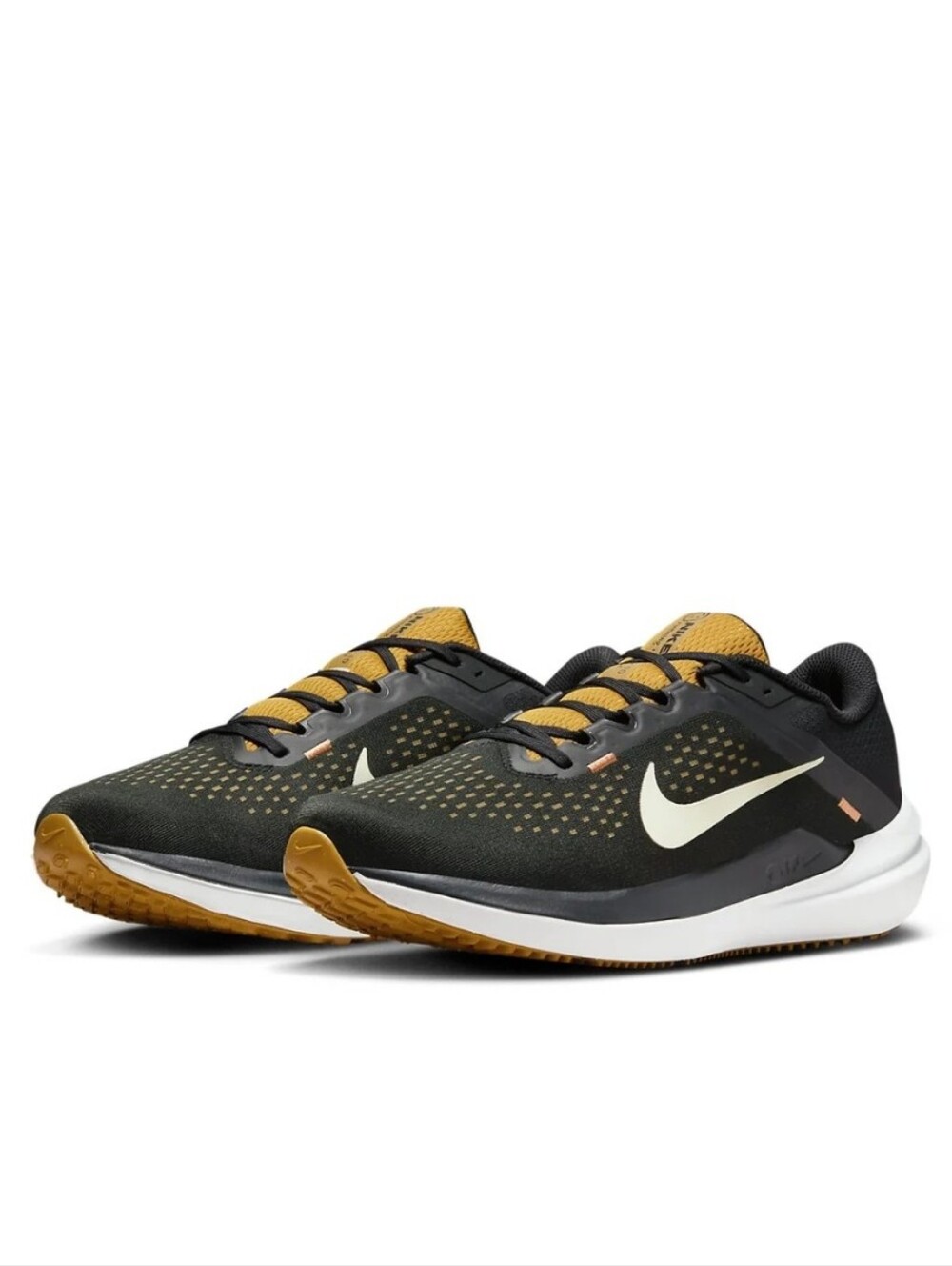 size 9.5-Nike Air Winflo 10 Men's Running Shoes Black/Bronzine/Olive DV4022-009